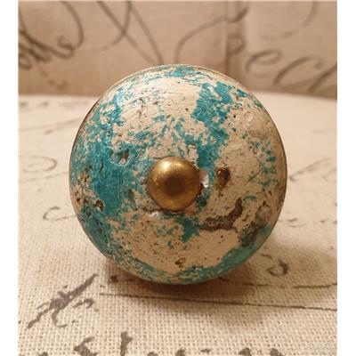 bouton bois vert shabby