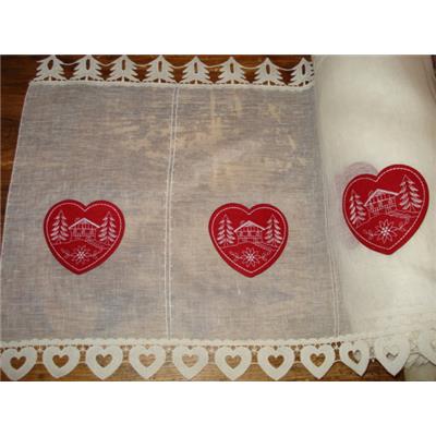 Brise-bise coeur appliqué laine