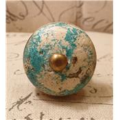 bouton bois vert shabby